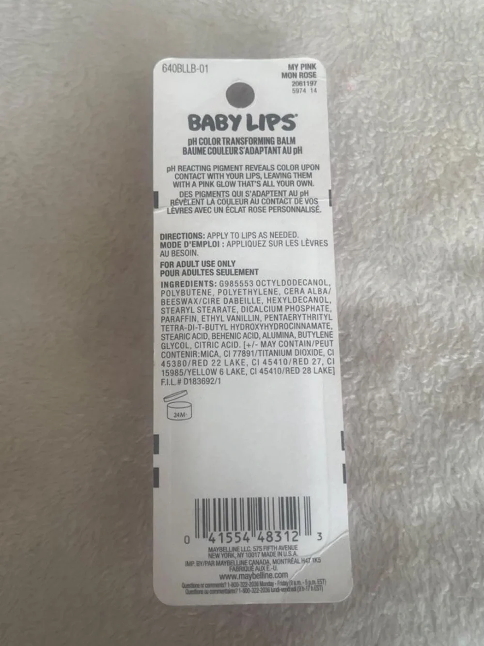 NIB Maybelline Baby Lips Glow Balm in soft pink color transforming